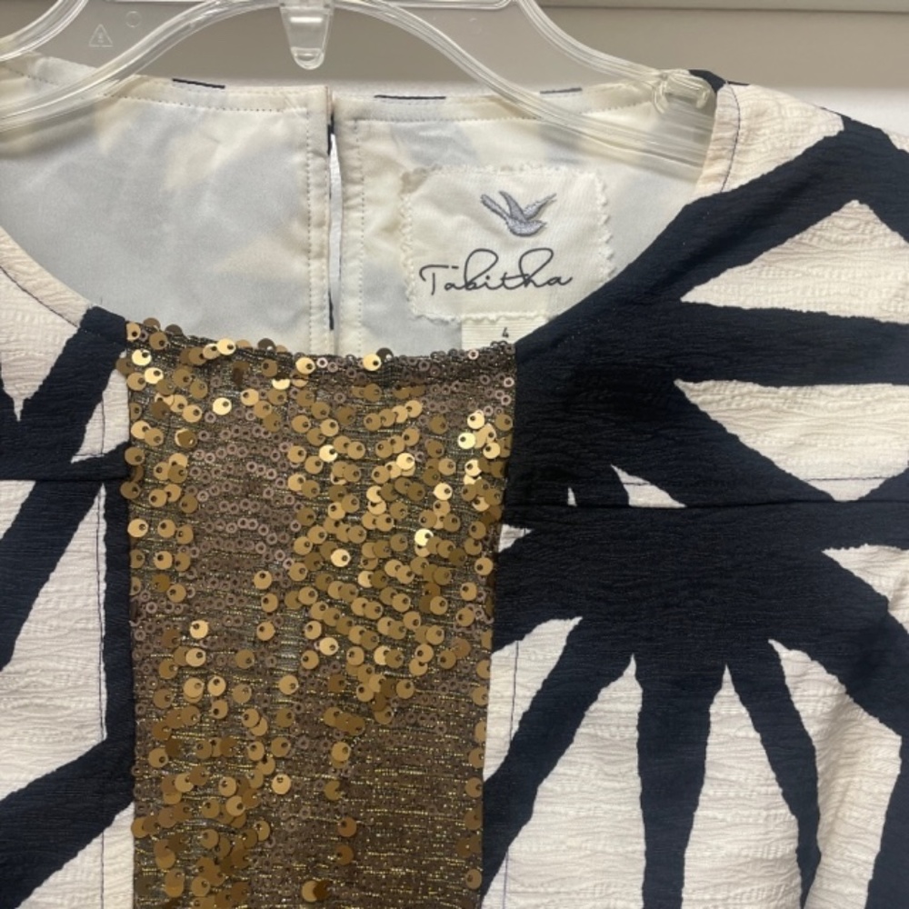 NWT Tabitha Anthro Karimata Dress Gold Sequin - Picture 5 of 12